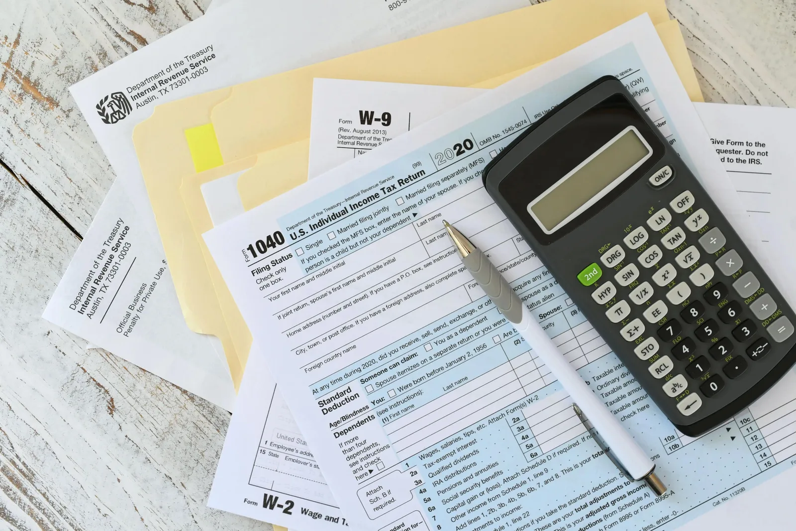 Tax forms and financial paperwork